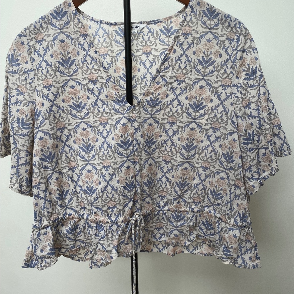 Splendid Sheer Cropped Blouse